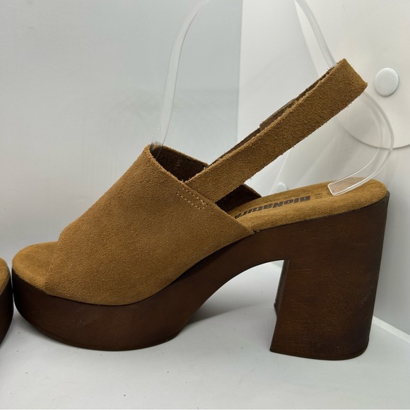 BIO NATURA Made In Italy Leather/Suede Tan Platform Sandal Women's Size 6.5 - Picture 6 of 12
